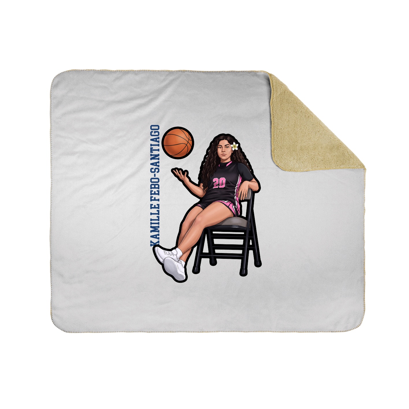 Throw Blanket — Name Vertical in White