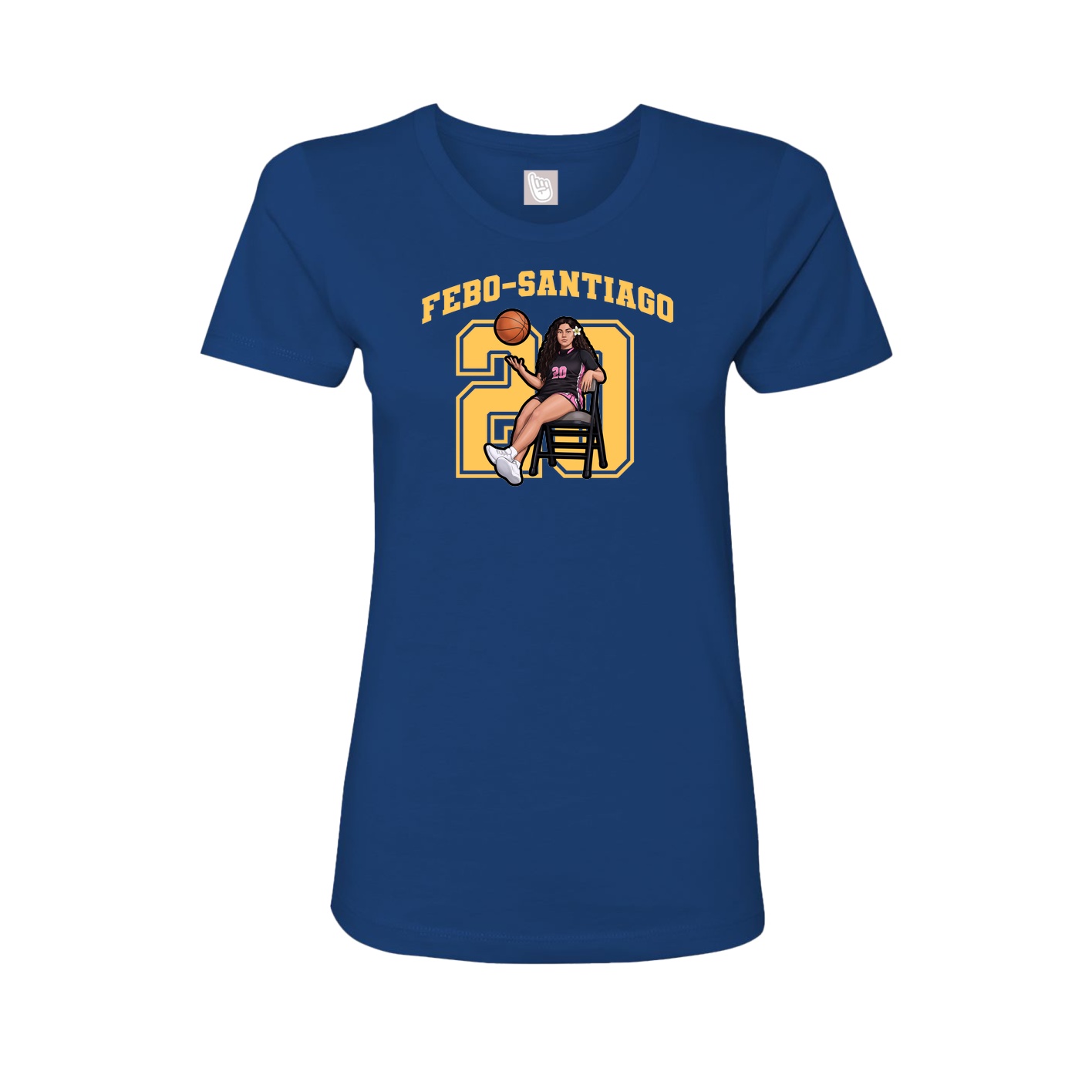 Fitted Women's Tee — Number in Royal