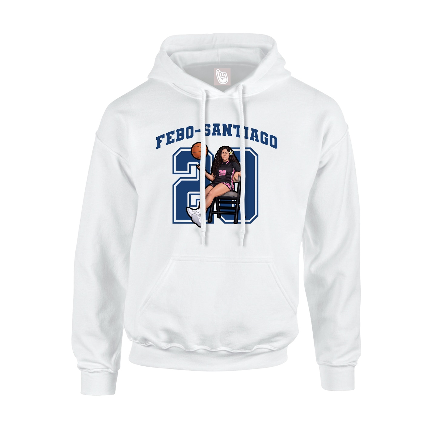 Youth Hoodie — Number in White