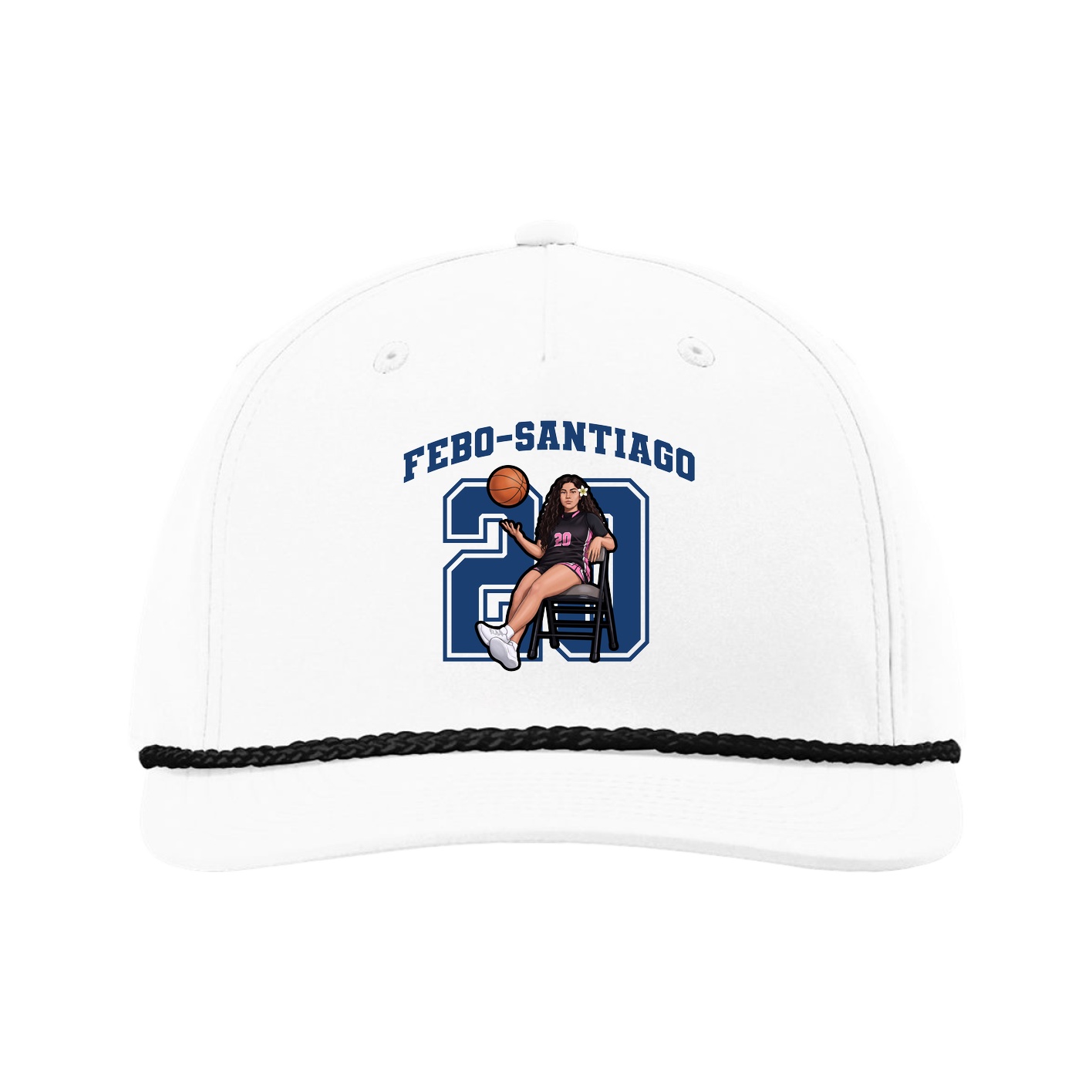 Five-Panel Classic Rope Cap — Number in White