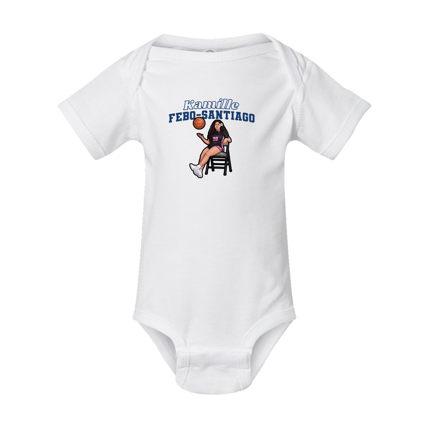 Baby Onesie — Name Arch in White