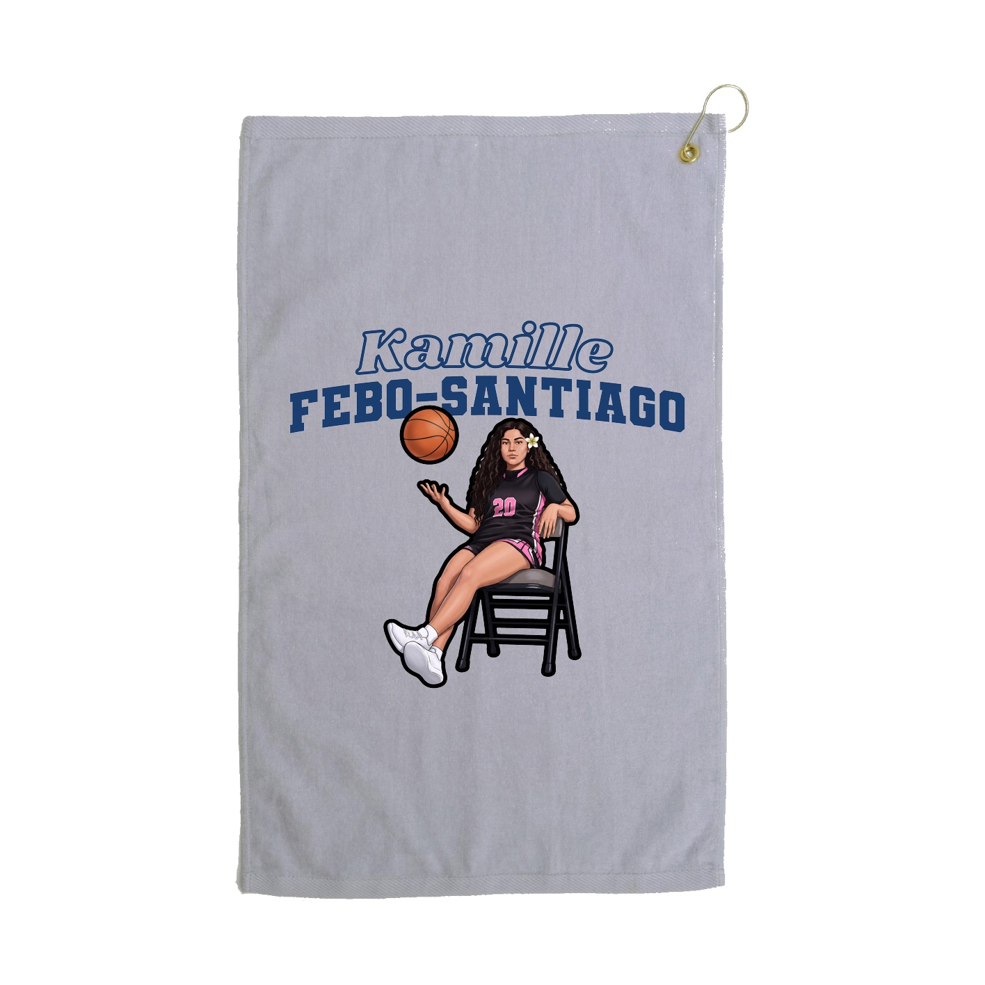 Golf Towel — Name Arch in Grey