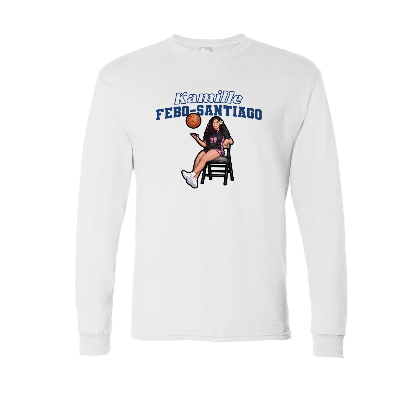 Long Sleeve Tee — Name Arch in White