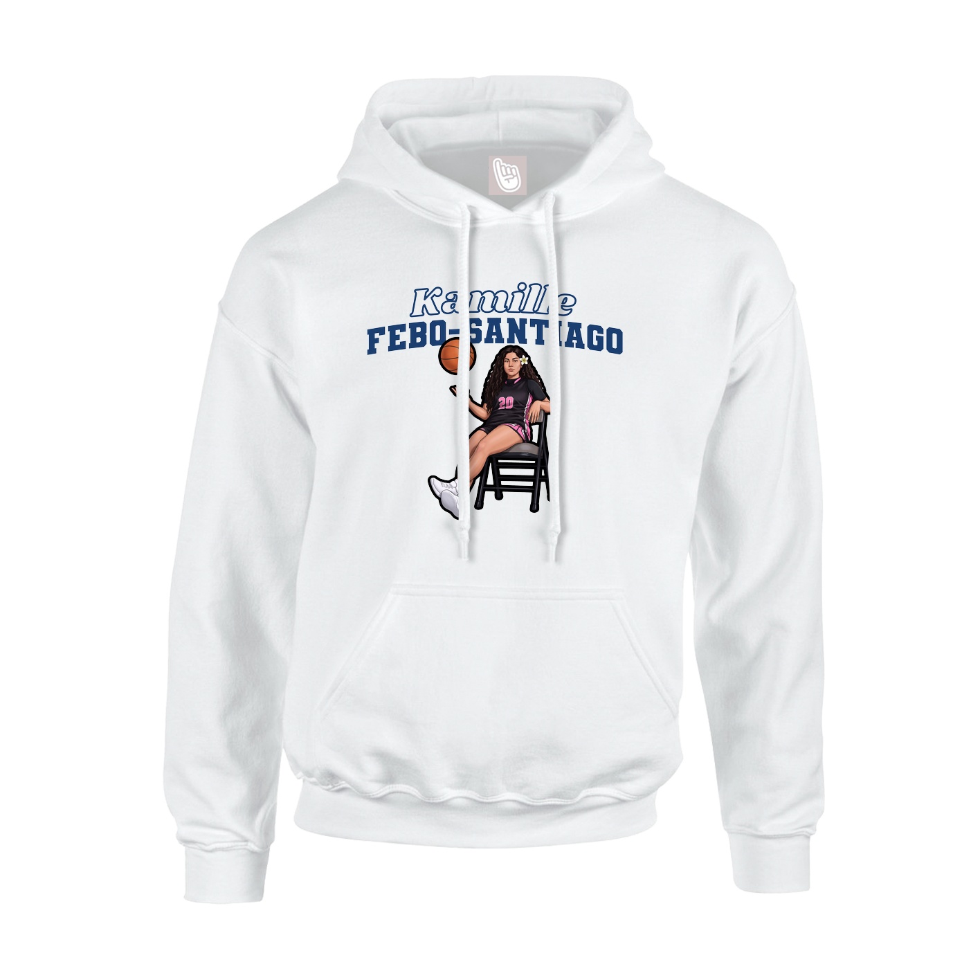 Hoodie — Name Arch in White