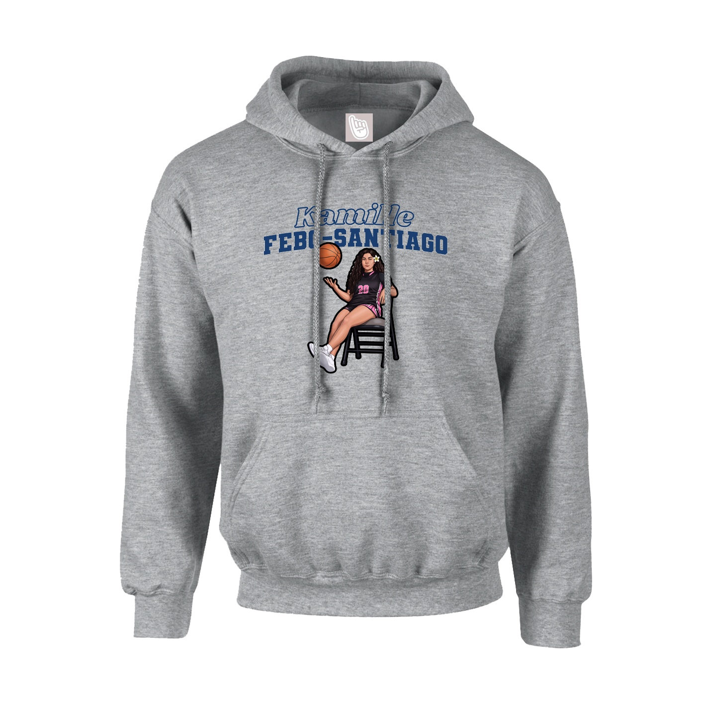 Youth Hoodie — Name Arch in Grey