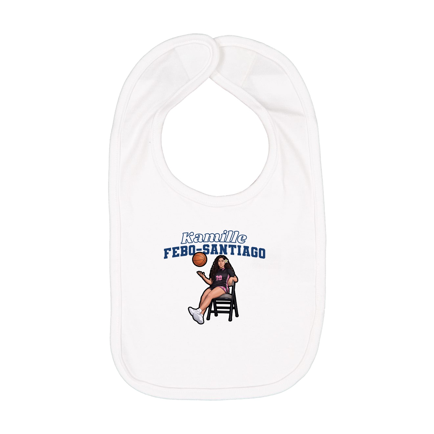 Infant Bib — Name Arch in White