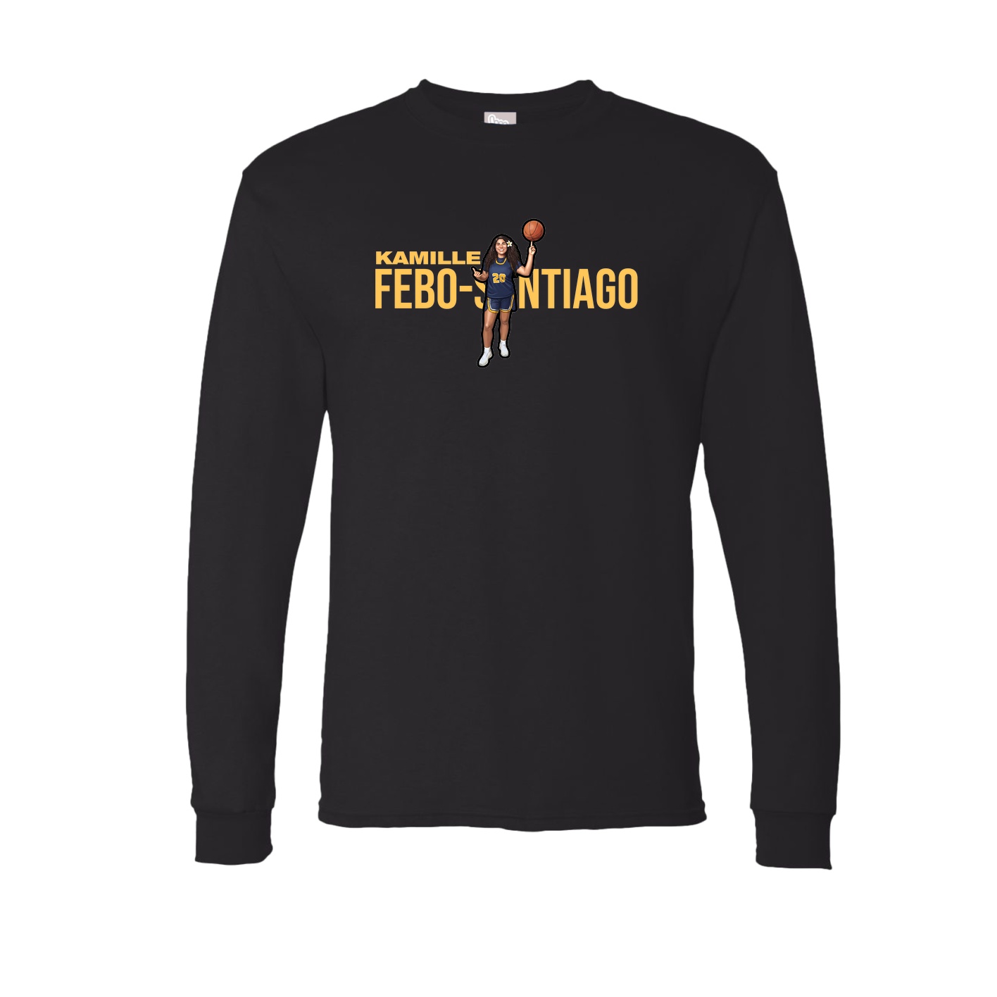 Long Sleeve Tee — Player Name in Black