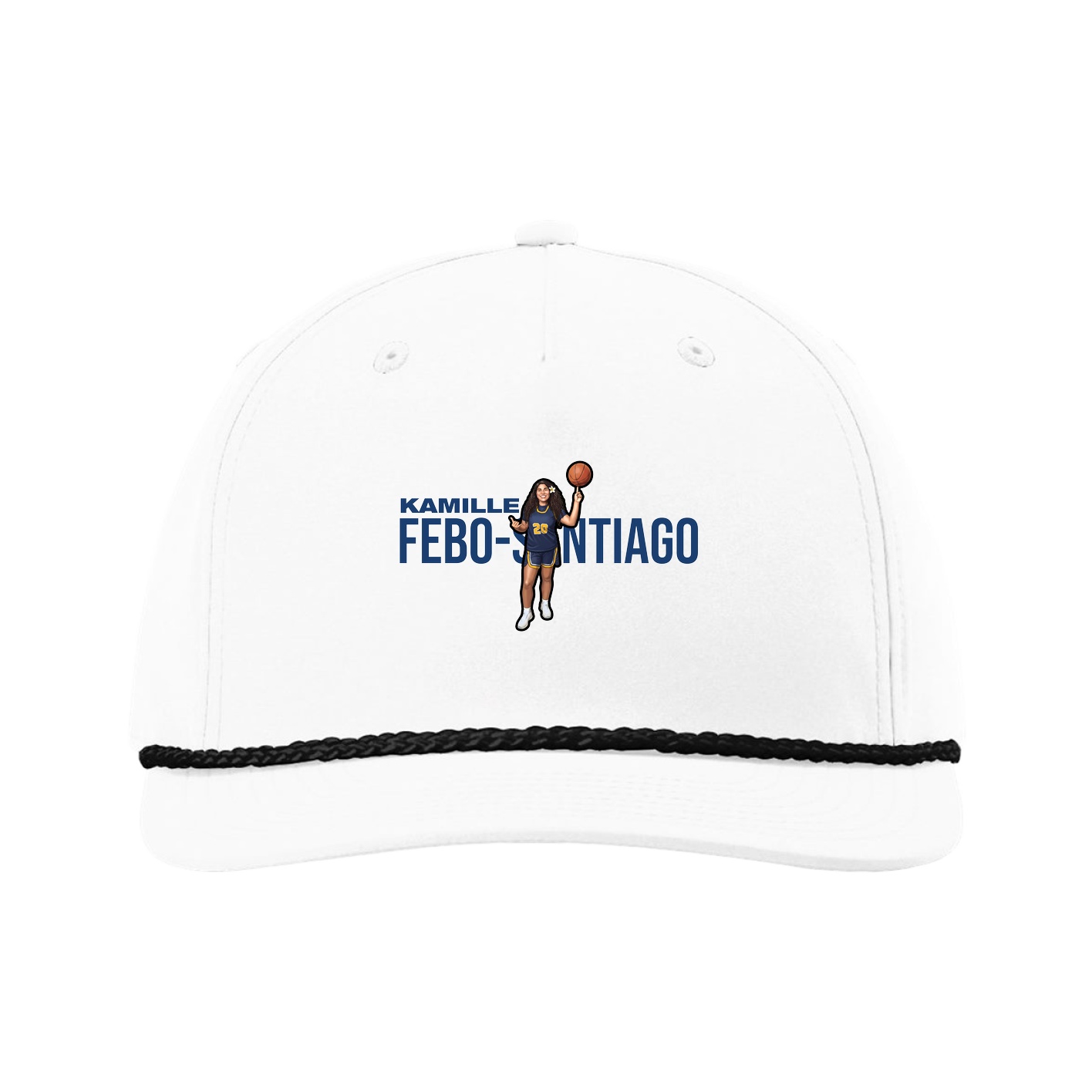 Five-Panel Classic Rope Cap — Player Name in White