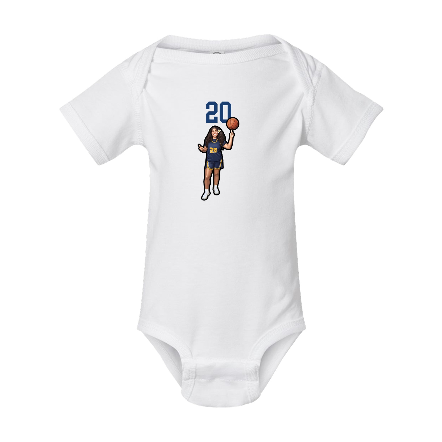 Baby Onesie — Number Top in White
