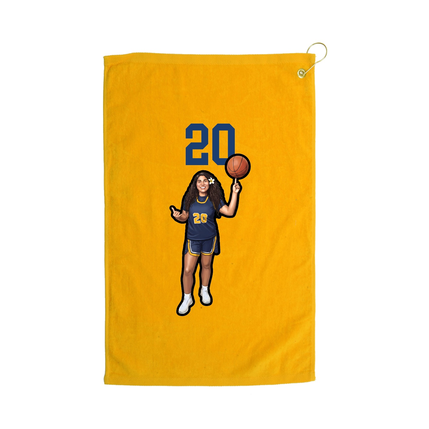 Golf Towel — Number Top in Gold