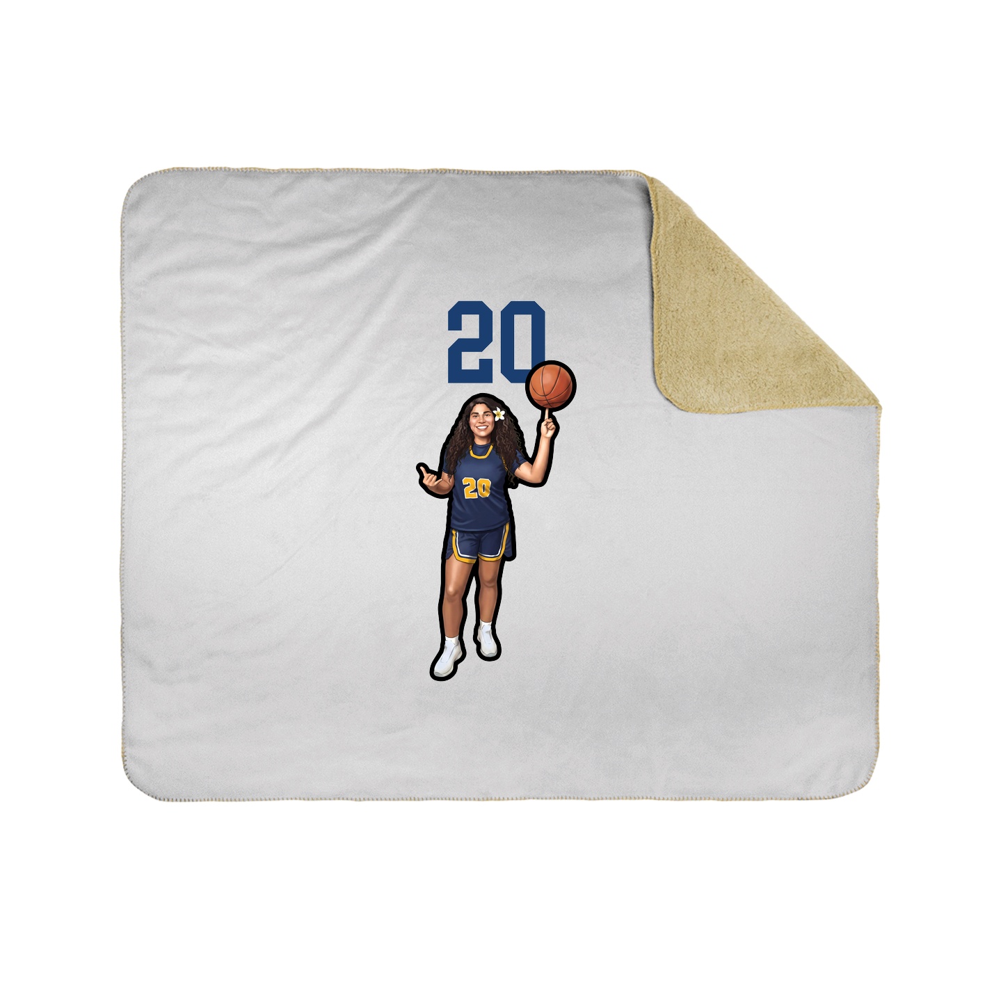 Throw Blanket — Number Top in White