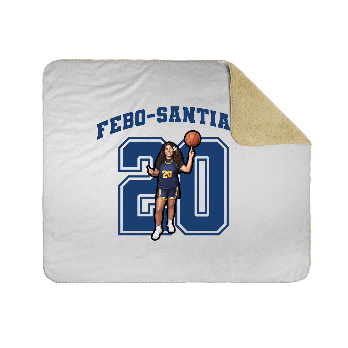 Throw Blanket — Number in White
