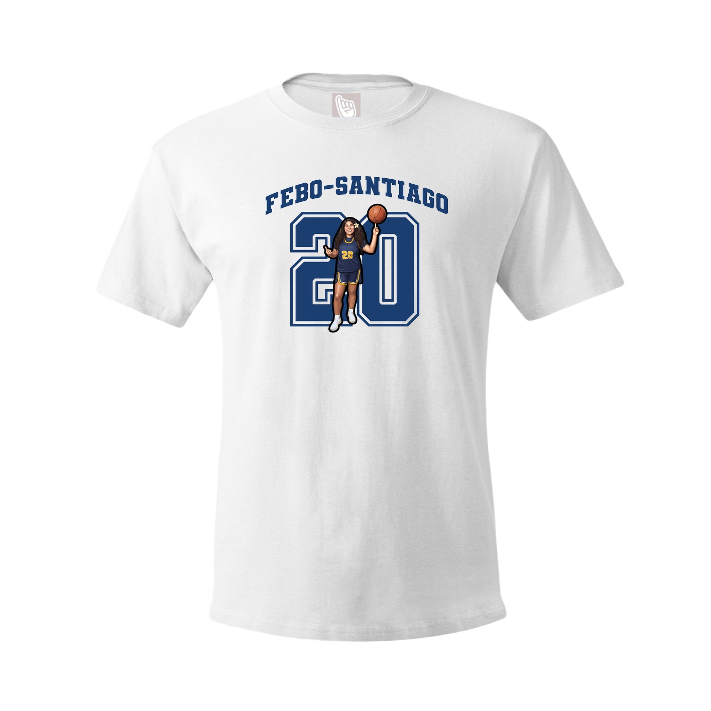 Youth Tee — Number in White