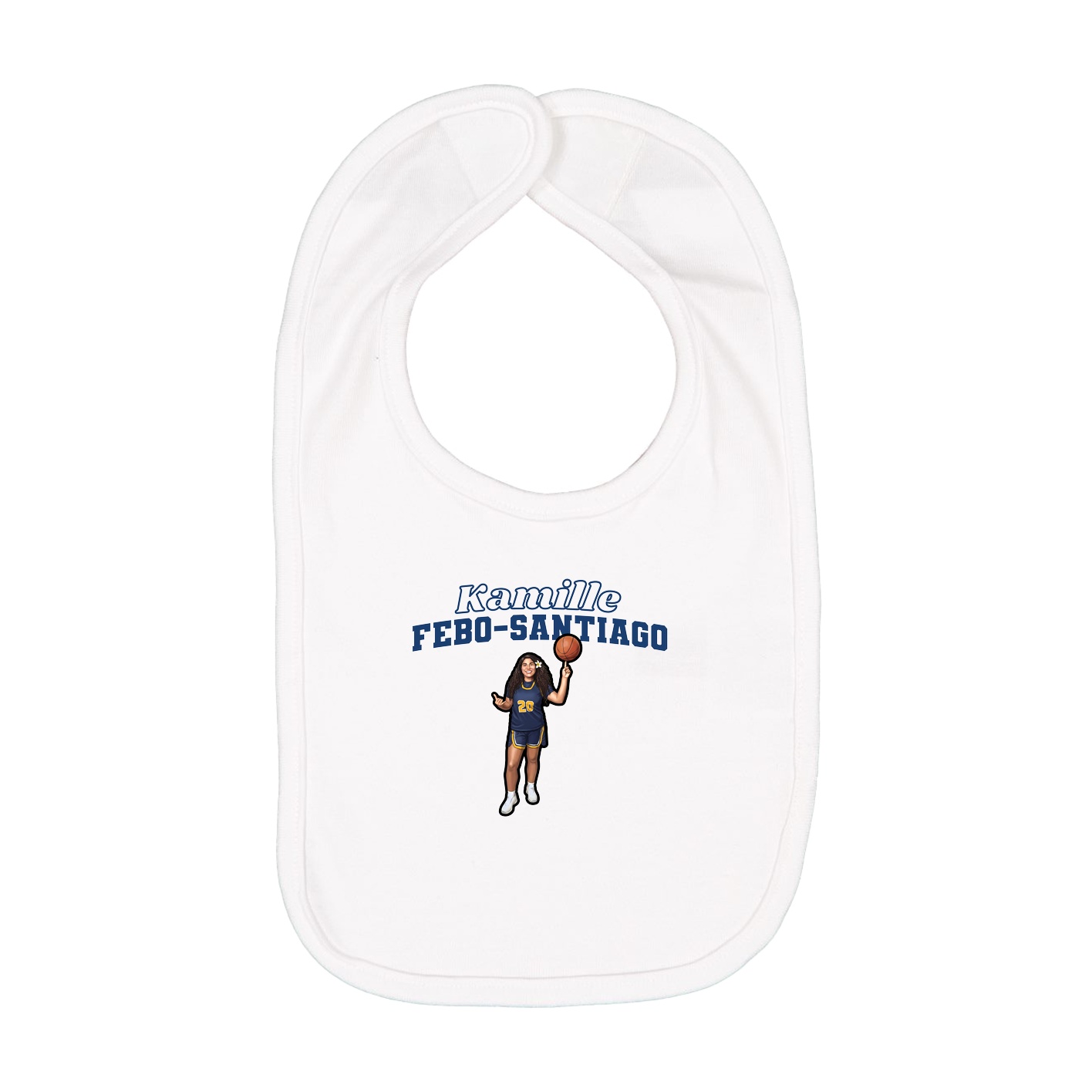 Infant Bib — Name Arch in White