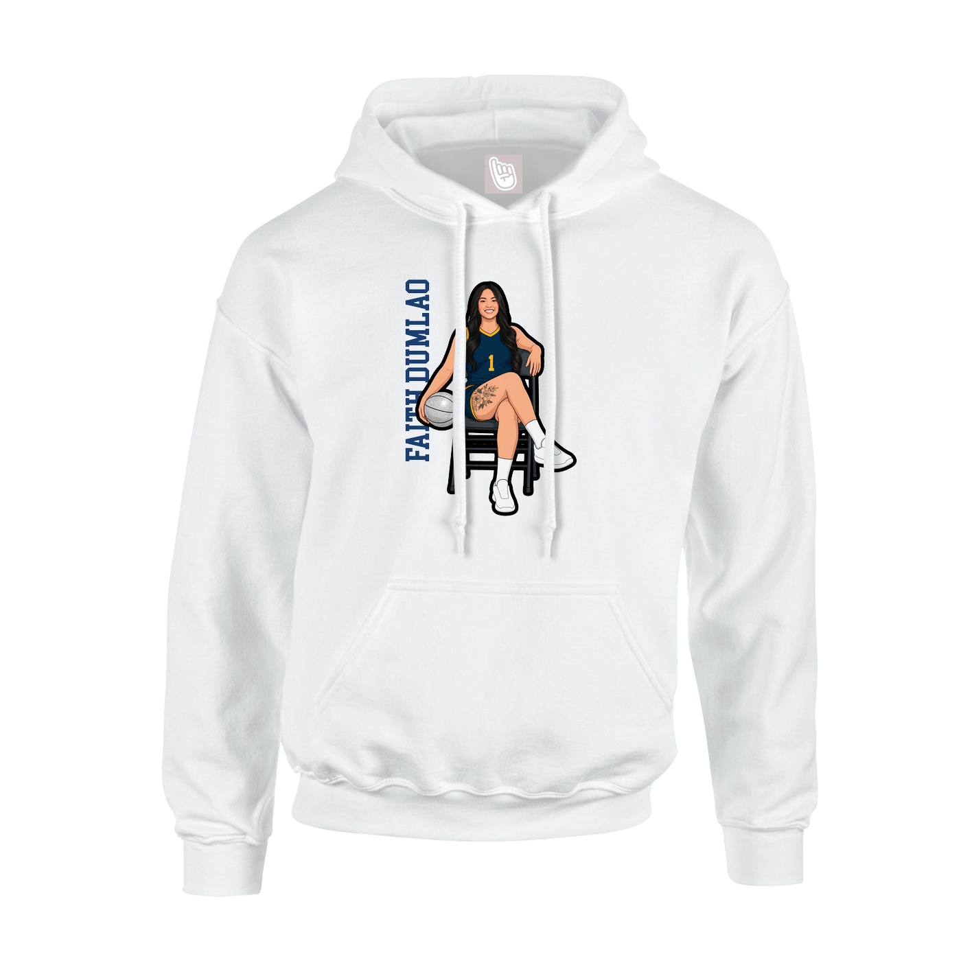 Hoodie — Name Vertical in White