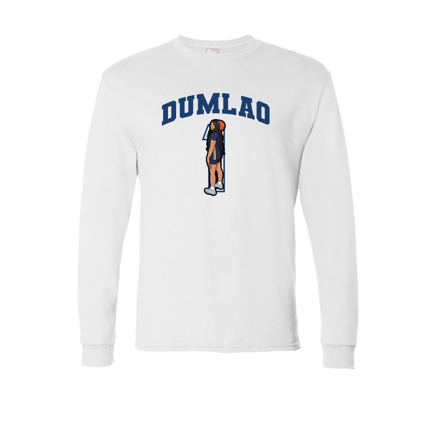 Long Sleeve Tee — Number in White