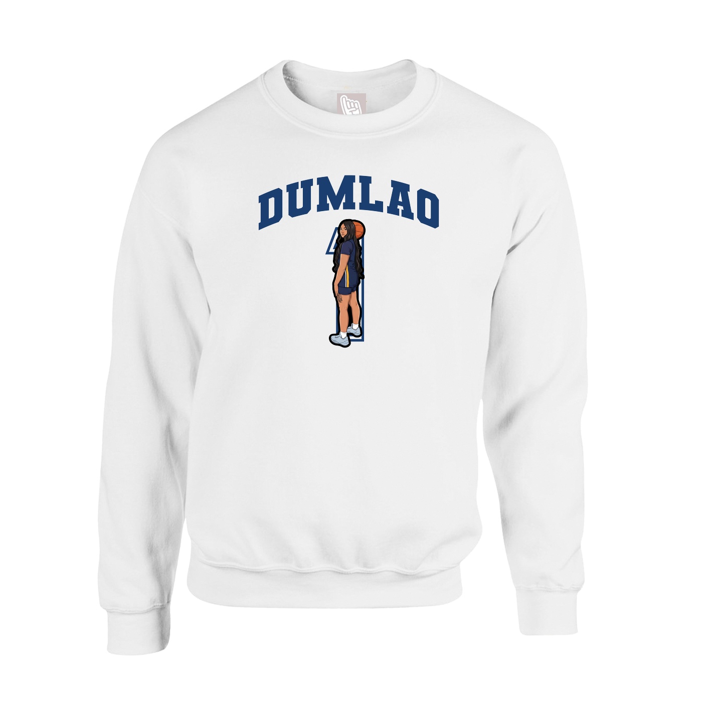 Fleece Crew — Number in White
