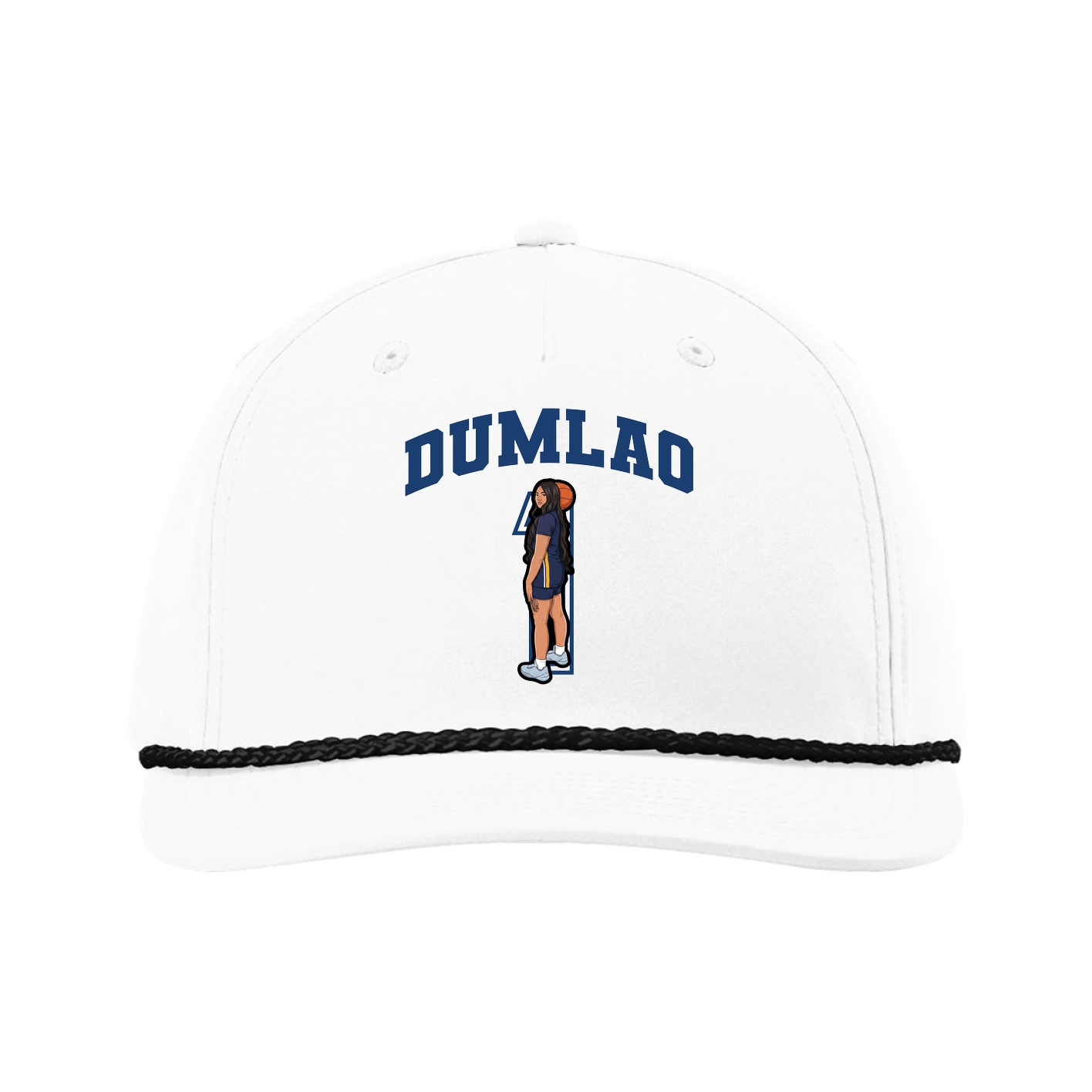 Five-Panel Classic Rope Cap — Number in White
