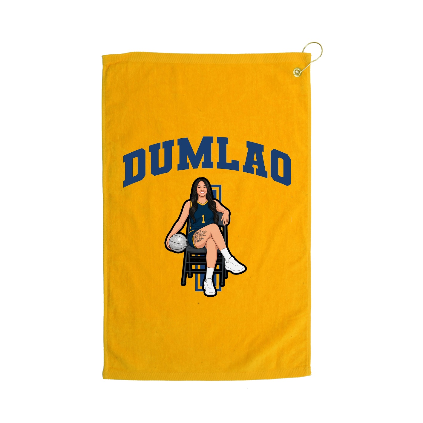Golf Towel — Number in Gold