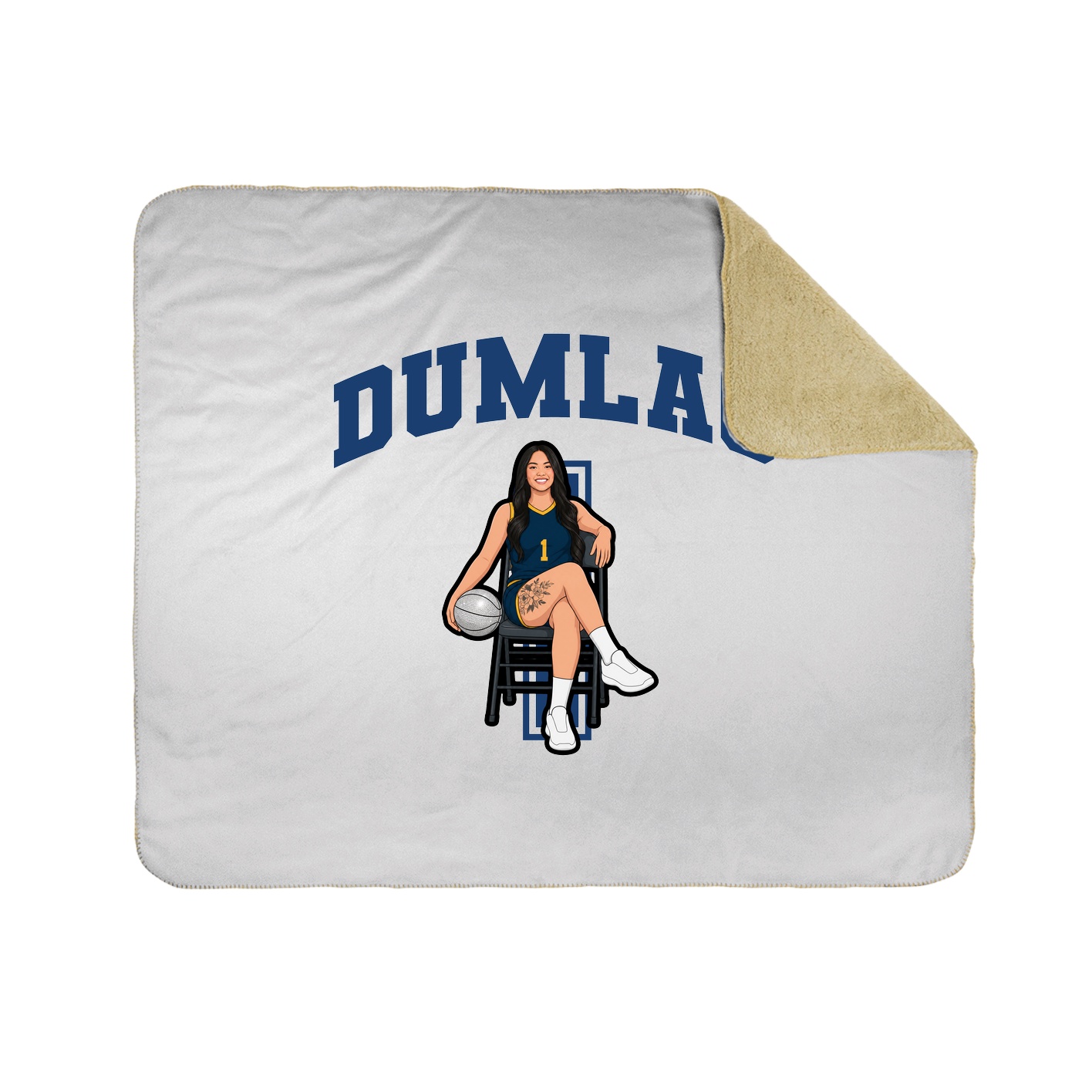 Throw Blanket — Number in White