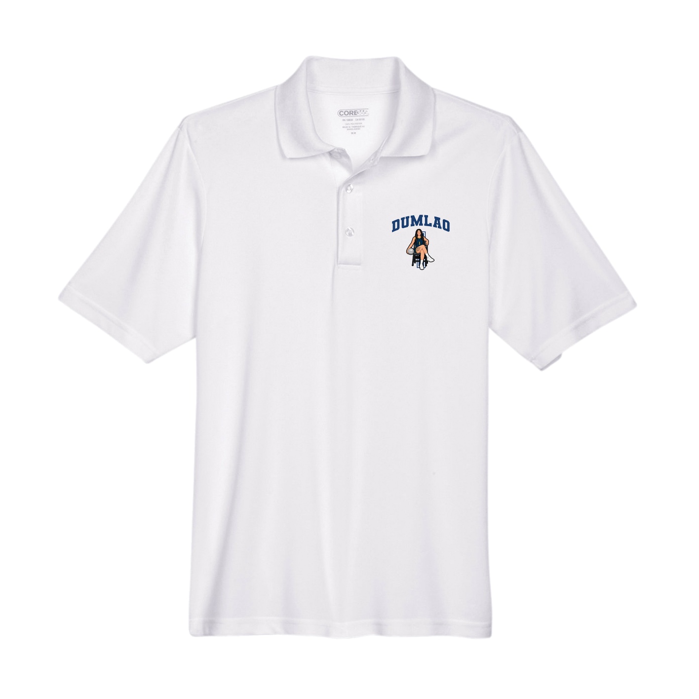 Performance Polo — Number in White