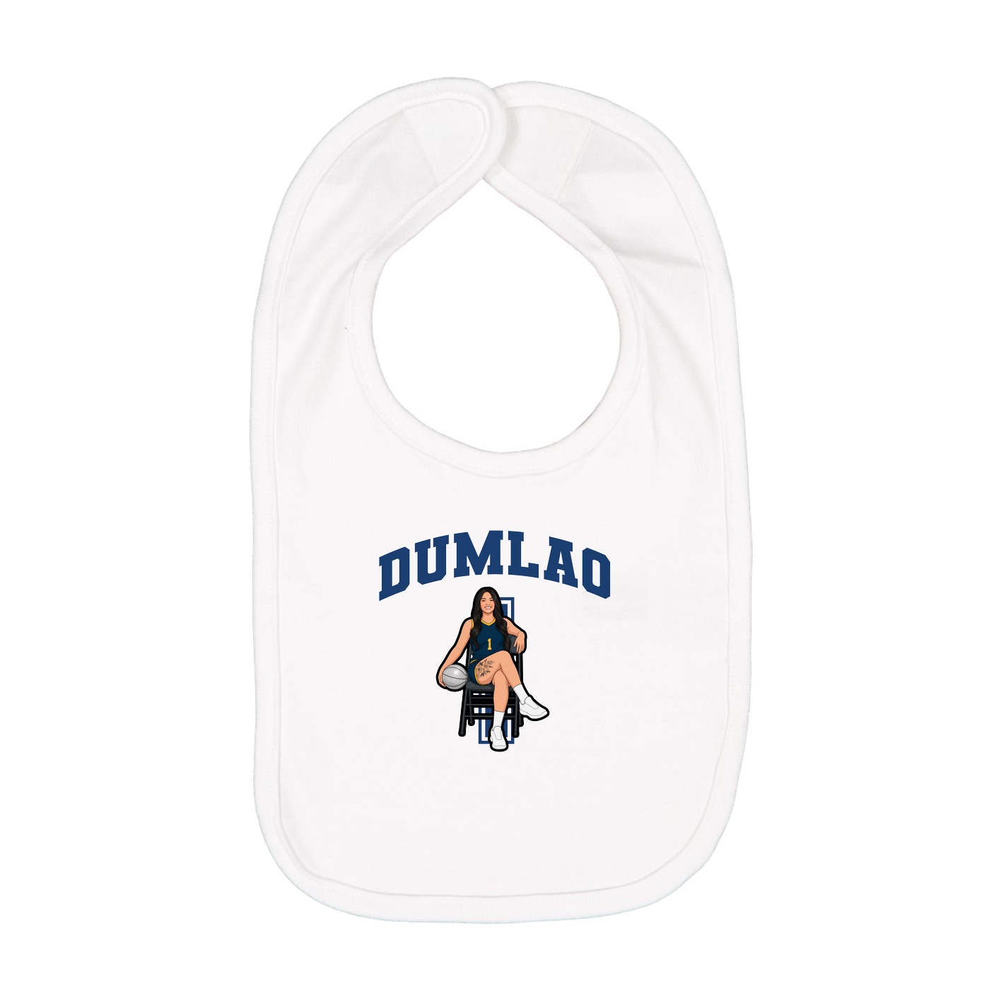 Infant Bib — Number in White
