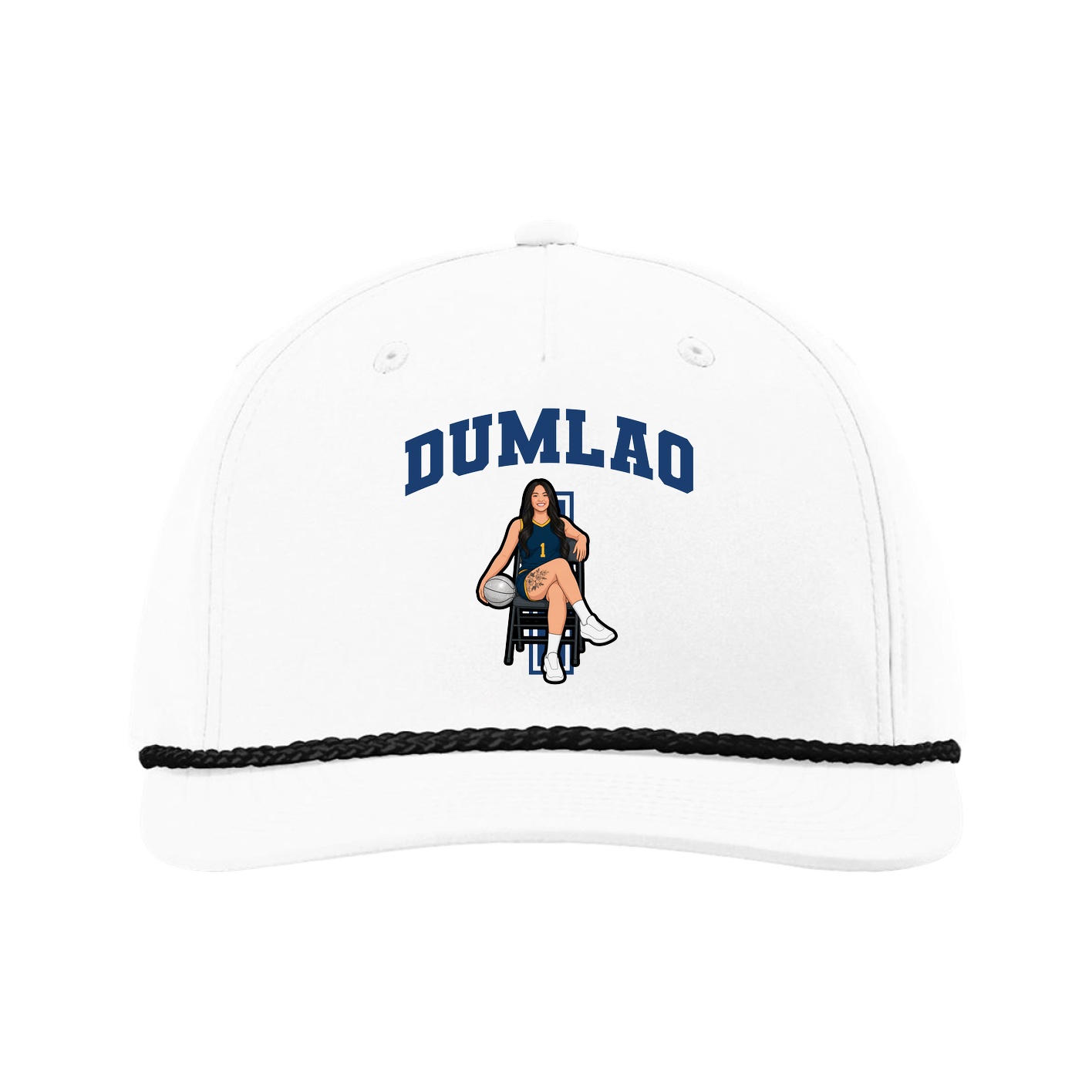 Five-Panel Classic Rope Cap — Number in White