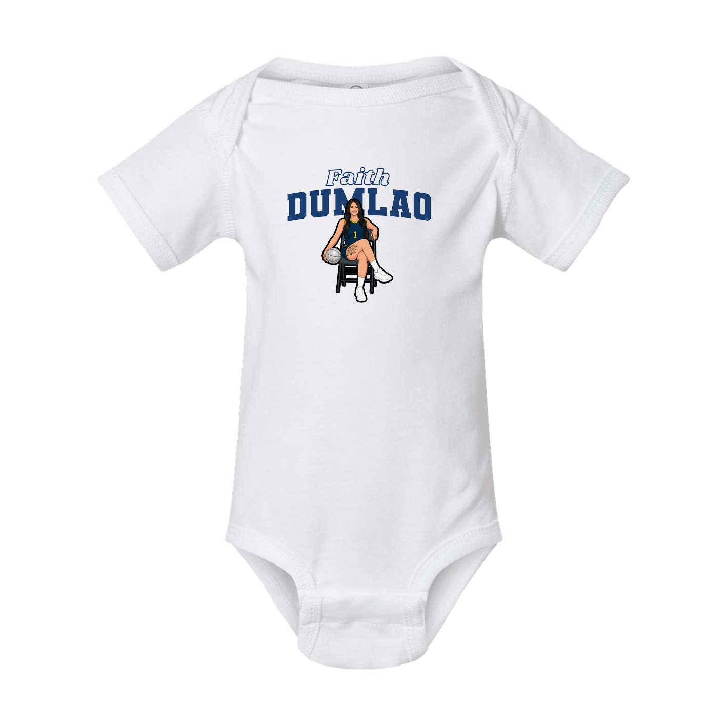 Baby Onesie — Name Arch in White