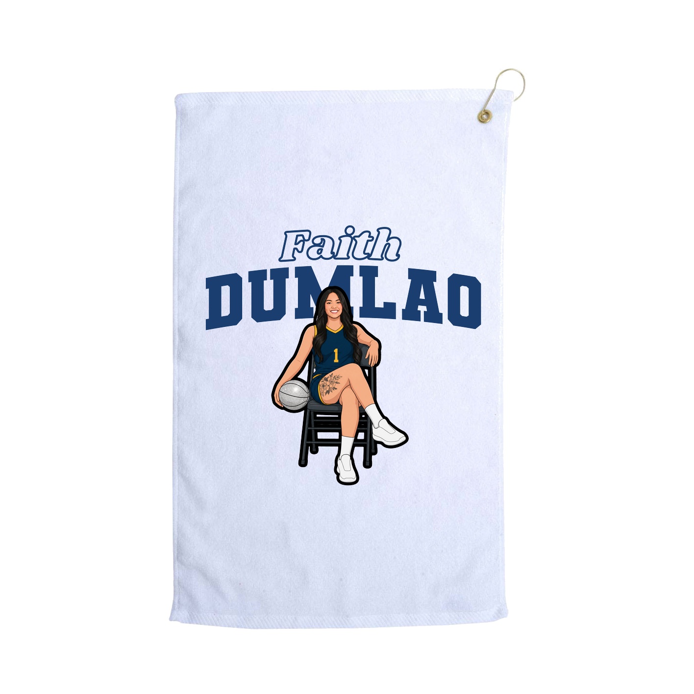 Golf Towel — Name Arch in White