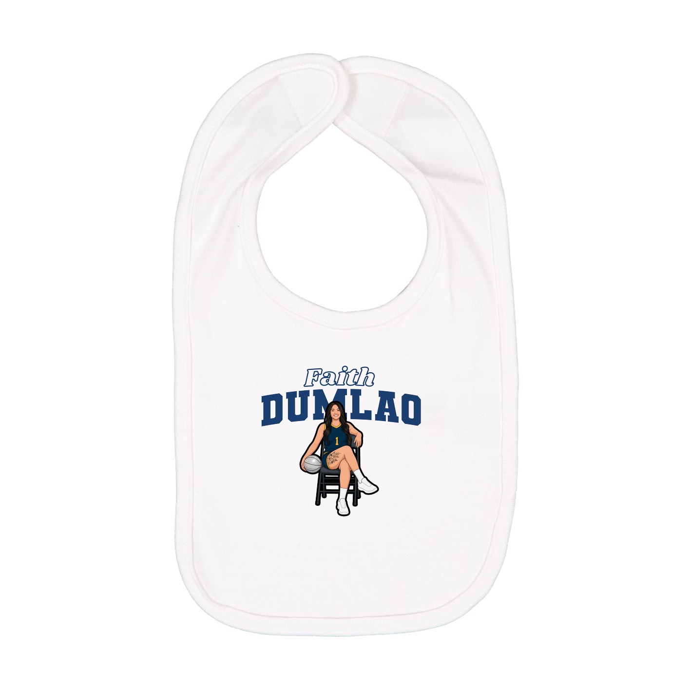 Infant Bib — Name Arch in White