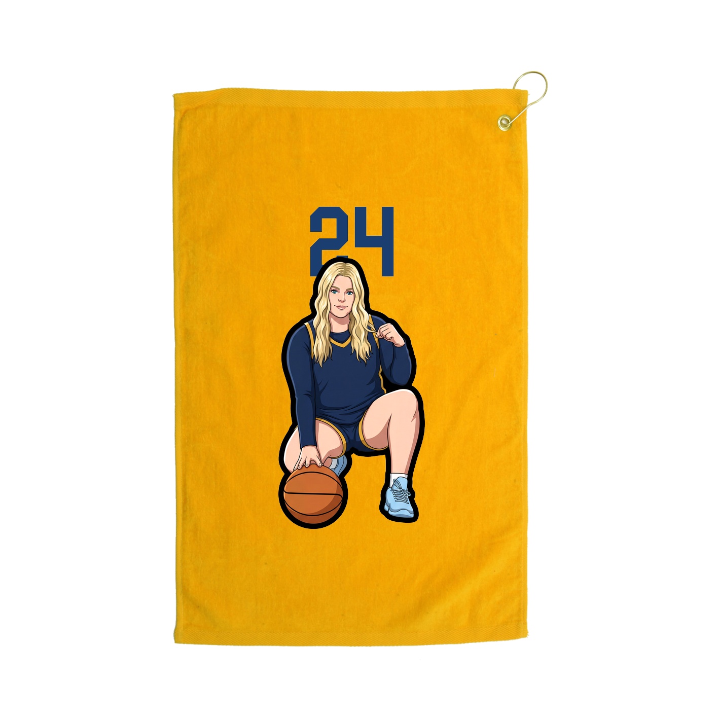 Golf Towel — Number Top in Gold