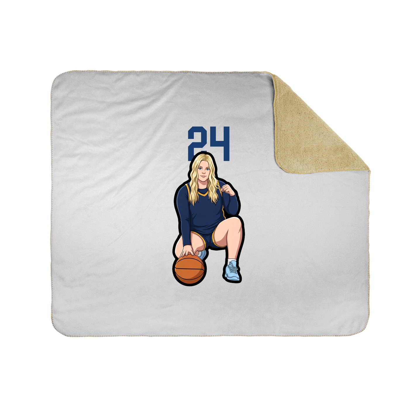Throw Blanket — Number Top in White