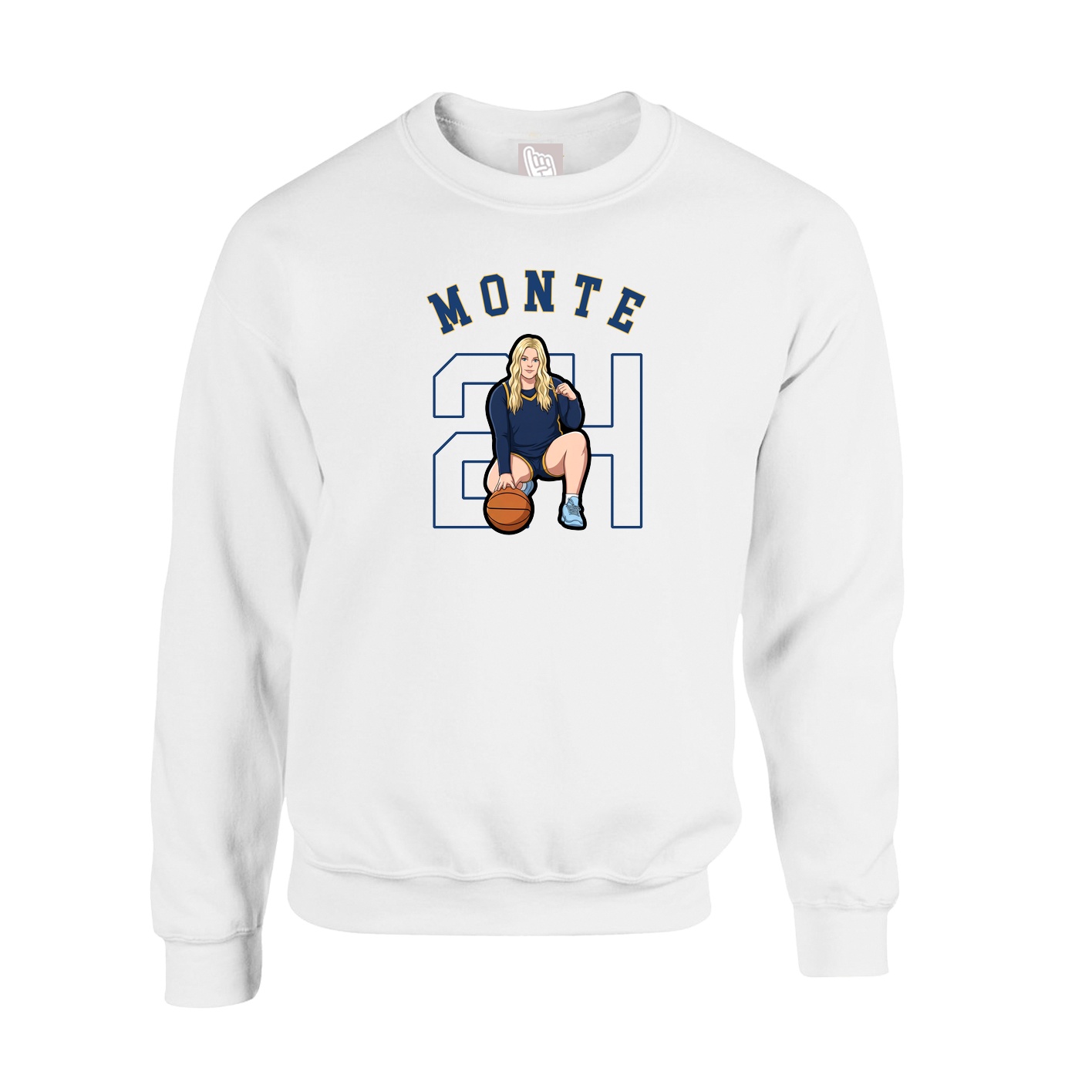 Fleece Crew — Shirsey Arch in White