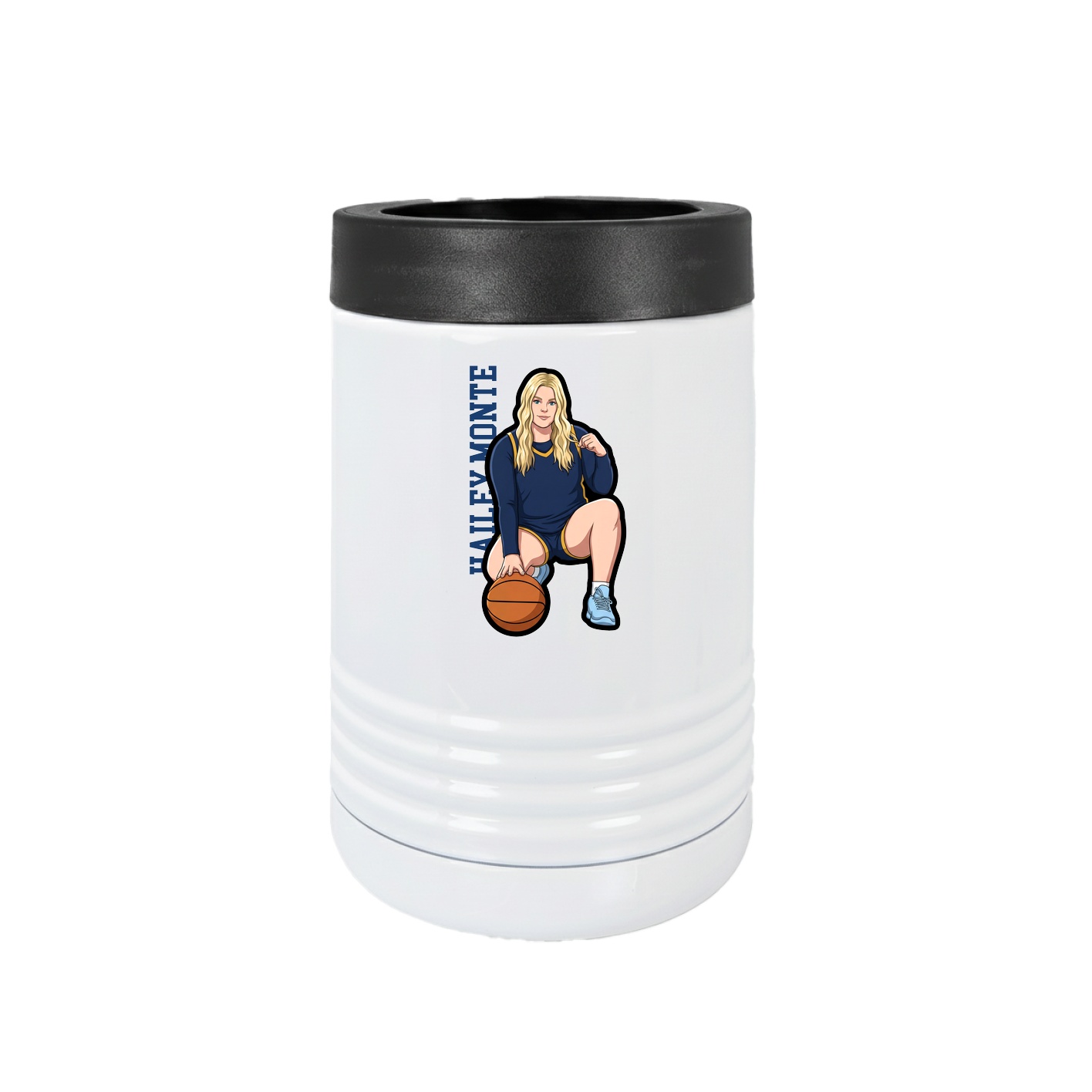 Beverage Holder — Name Vertical in White