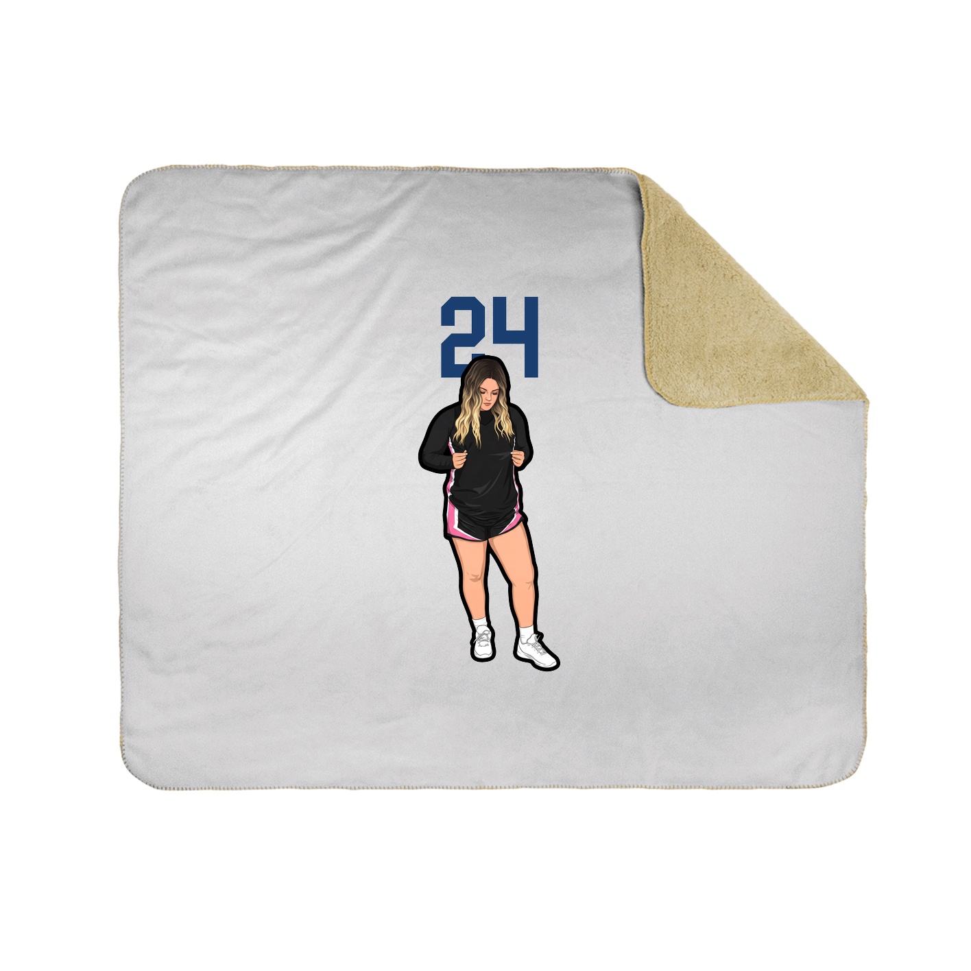 Throw Blanket — Number Top in White