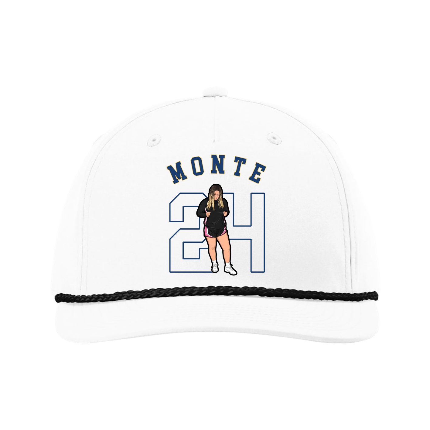 Five-Panel Classic Rope Cap — Shirsey Arch in White