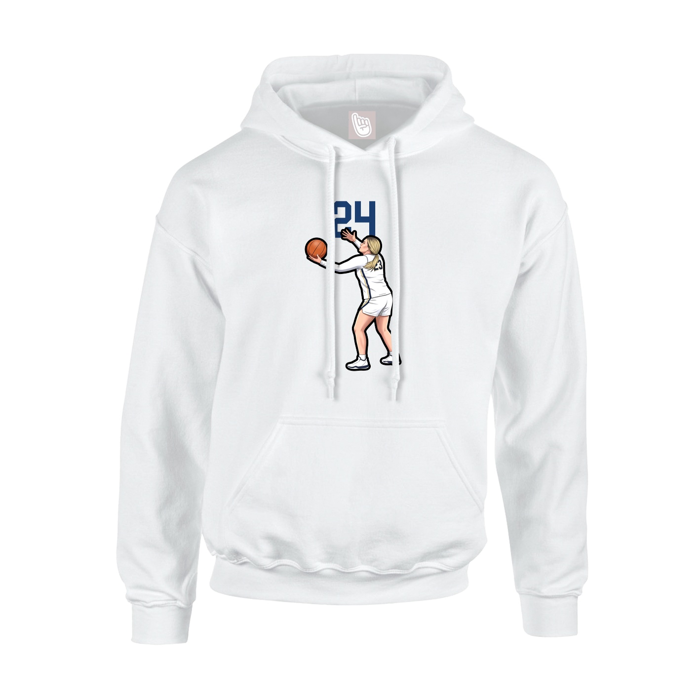 Youth Hoodie — Number Top in White