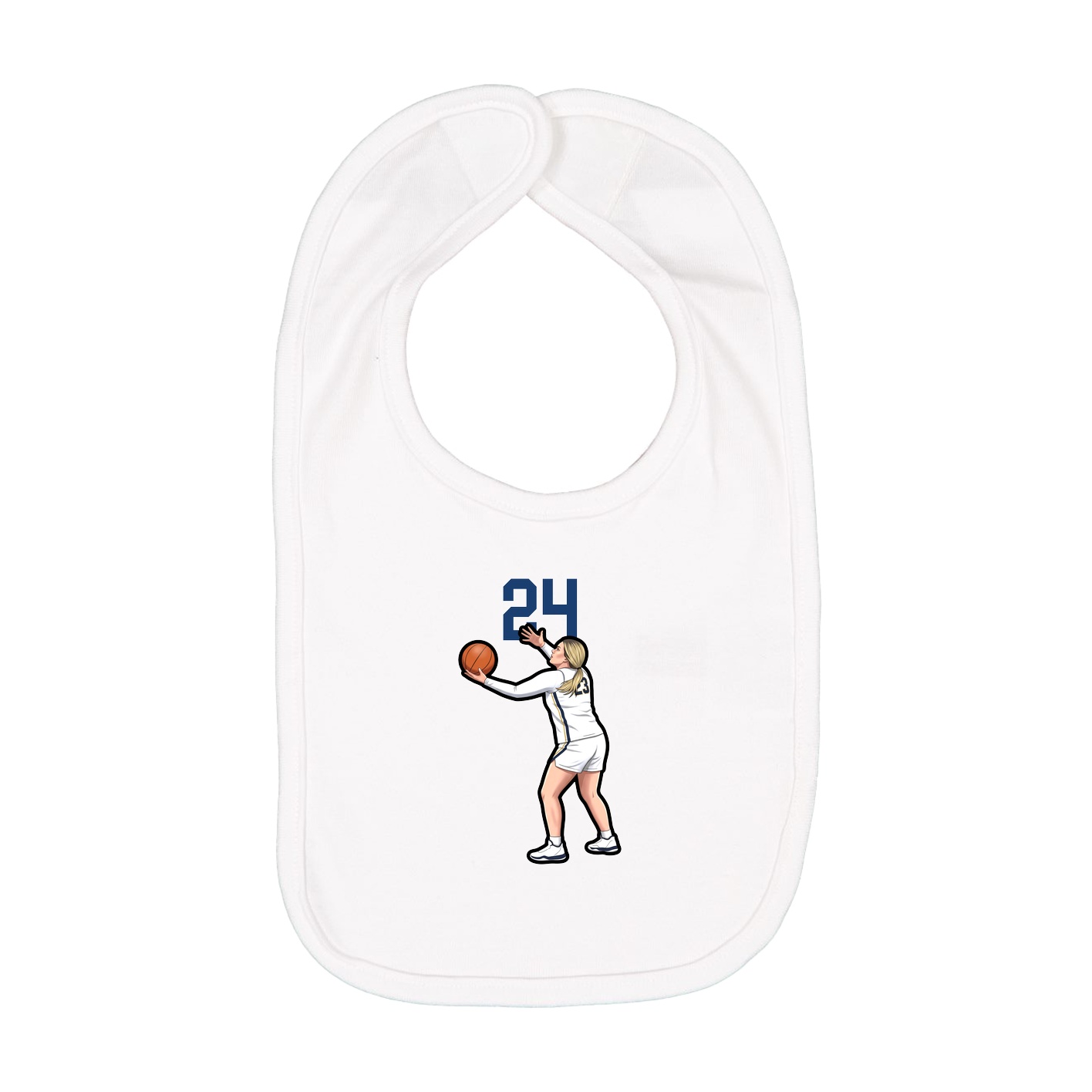 Infant Bib — Number Top in White