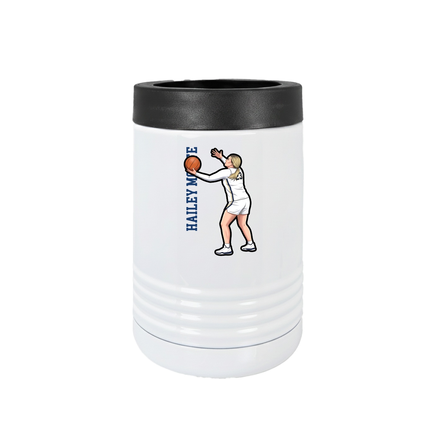 Beverage Holder — Name Vertical in White