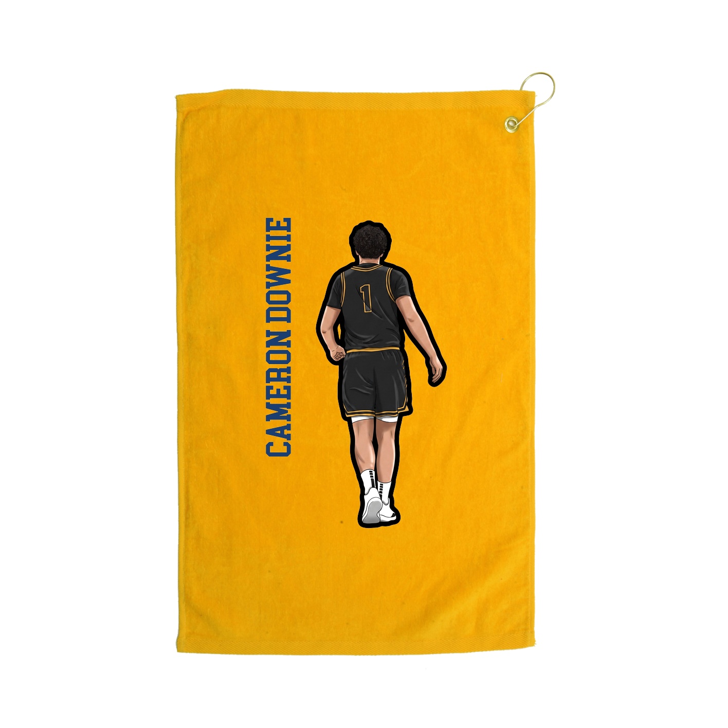Golf Towel — Name Vertical in Gold