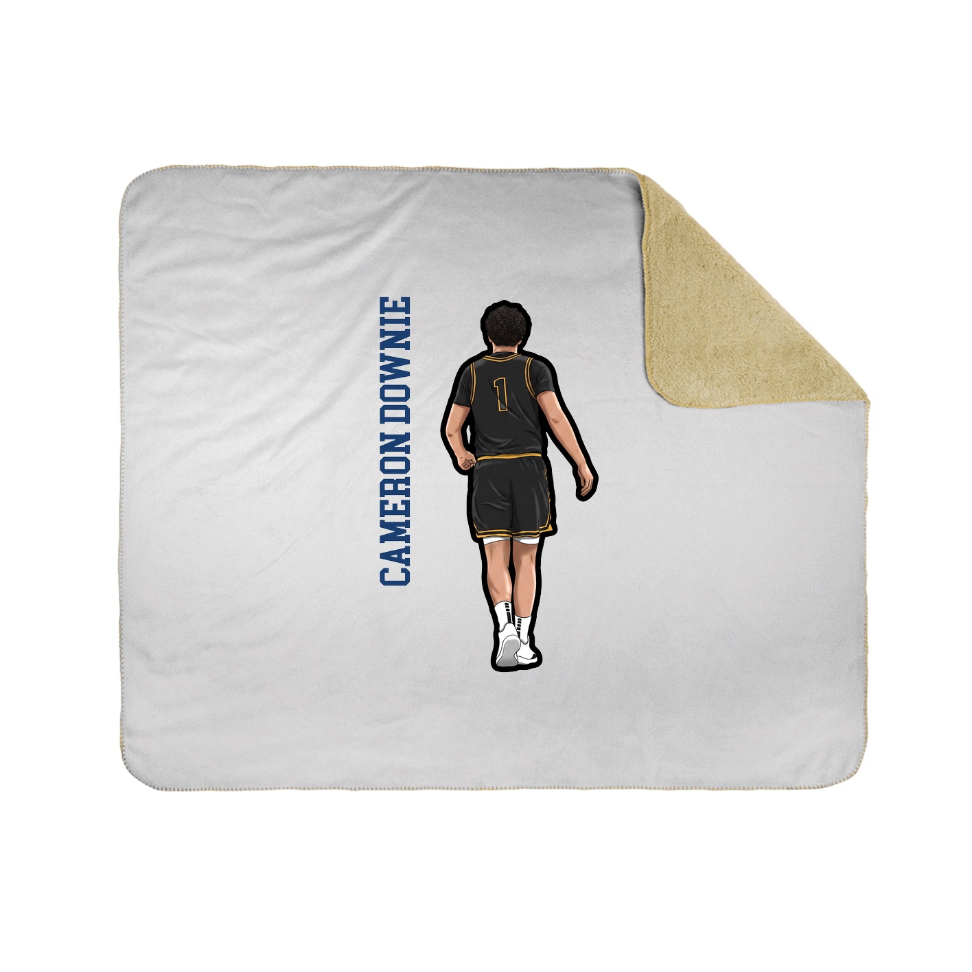 Throw Blanket — Name Vertical in White