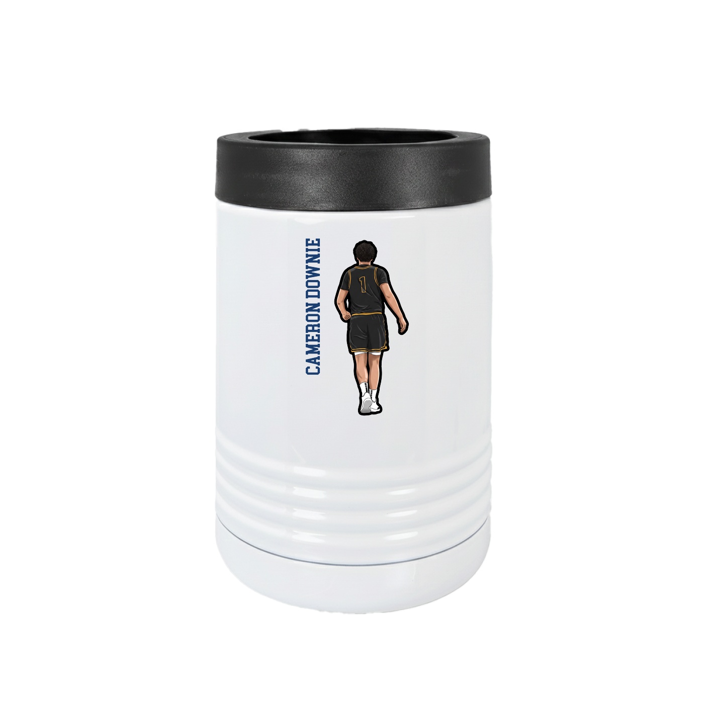 Beverage Holder — Name Vertical in White