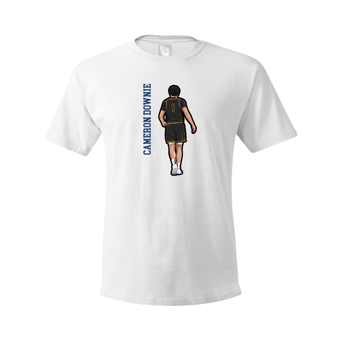 Tee — Name Vertical in White