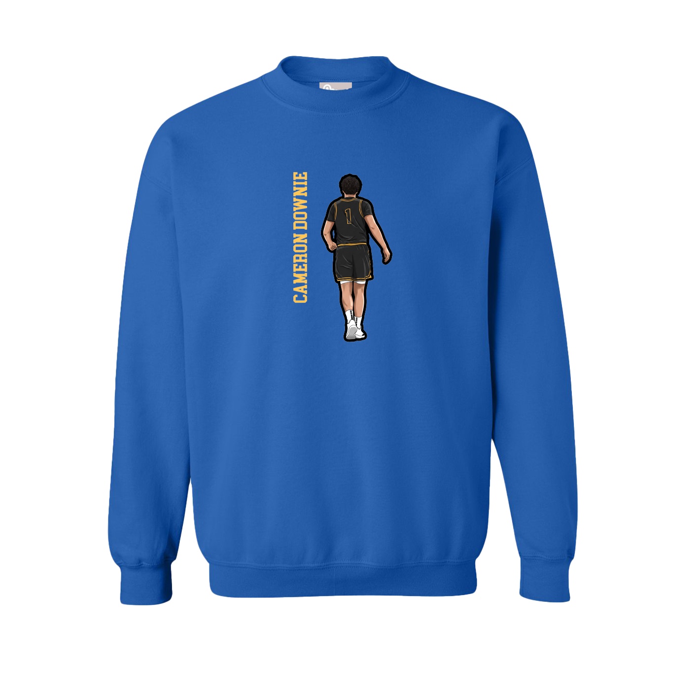Fleece Crew — Name Vertical in Royal