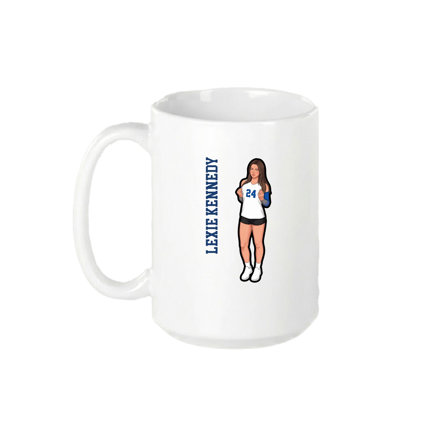 15oz Coffee Mug — Name Vertical in White