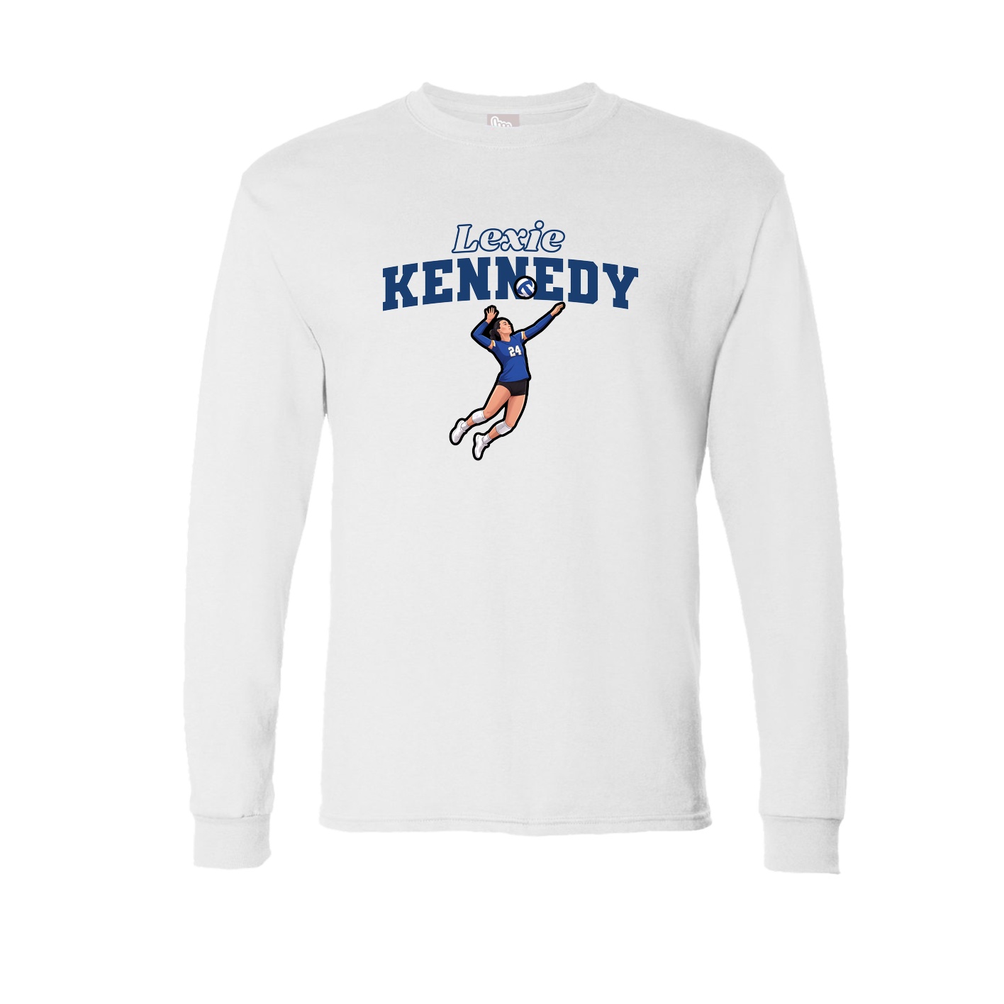 Long Sleeve Tee — Name Arch in White