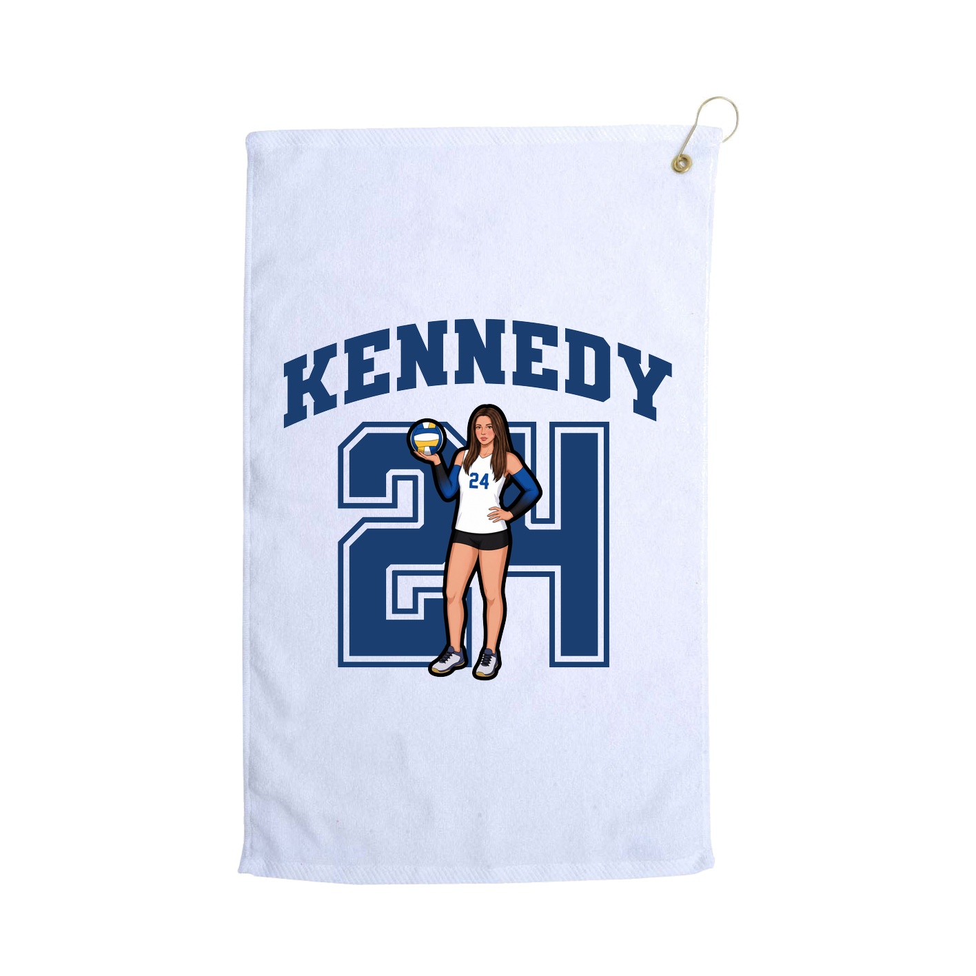 Golf Towel — Number in White