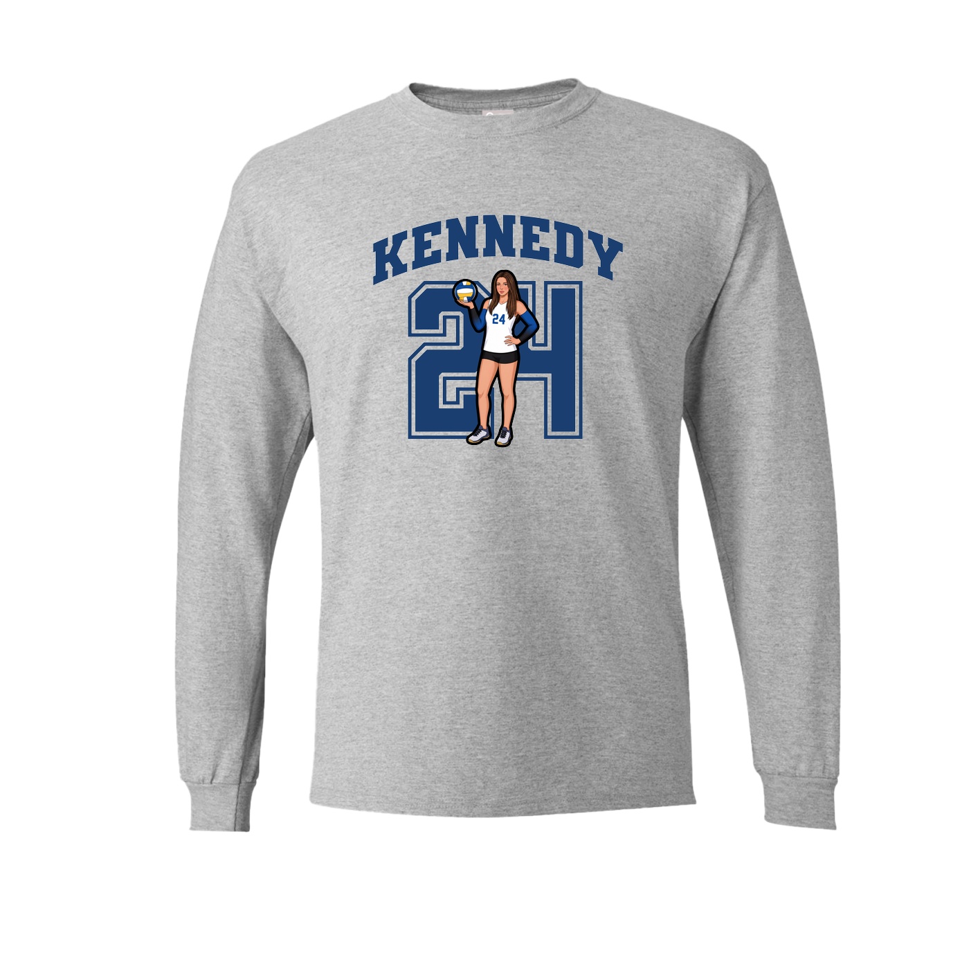 Long Sleeve Tee — Number in Grey