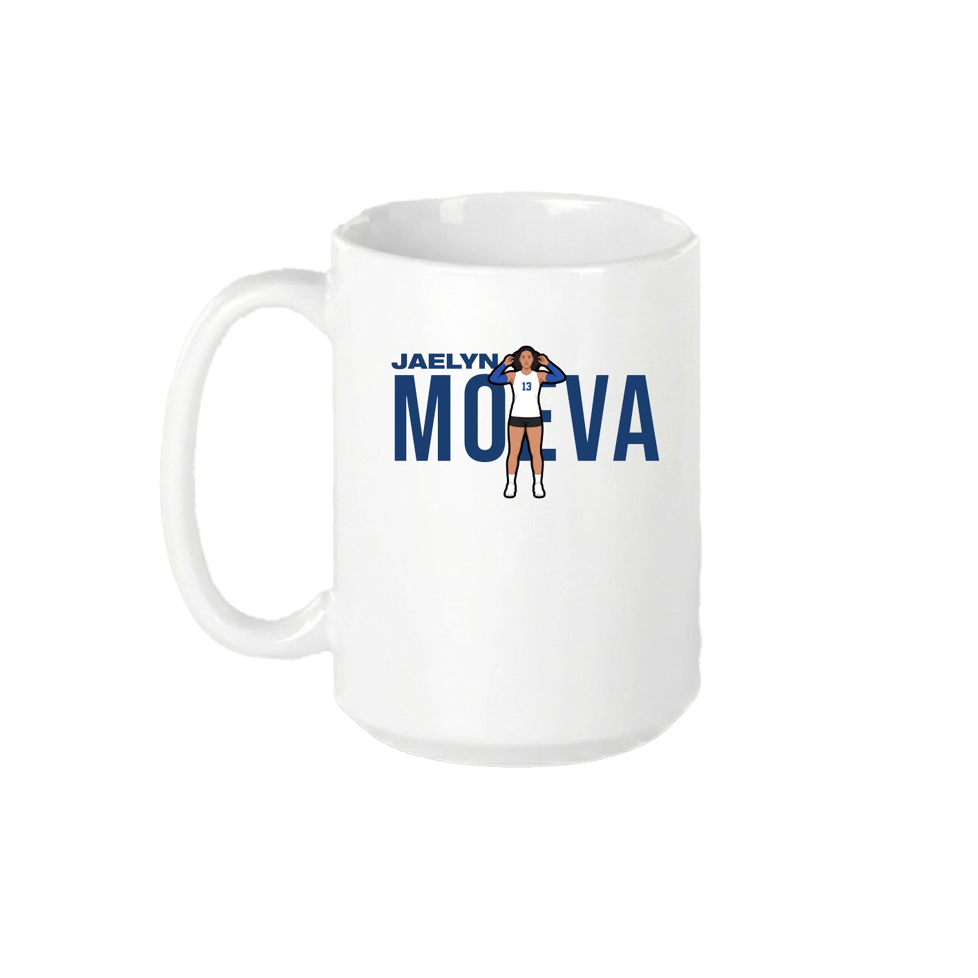 15oz Coffee Mug — Player Name in White