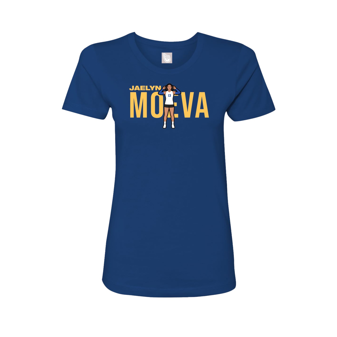 Fitted Women's Tee — Player Name in Royal